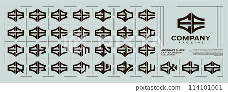 Luxury abstract shape letter E EE logo vector set - Stock Illustration ...