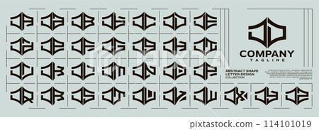 Luxury abstract shape letter D DD logo vector set 114101019
