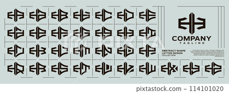 Luxury abstract shape letter H HH logo vector set 114101020