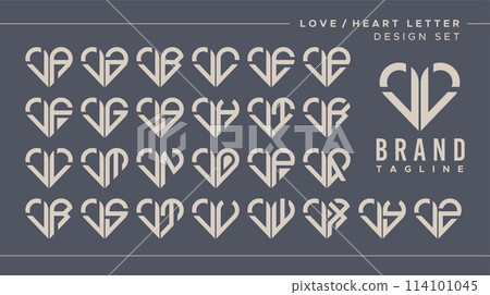 Line heart love letter J JL logo design bundle Line heart love letter J JL logo design bundle 114101045