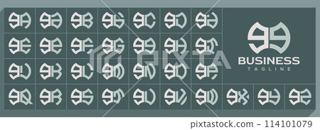 Geometric shape lowercase letter G GG logo, number 9 99 vector set Geometric shape lowercase letter G GG logo, number 9 99 vector set 114101079
