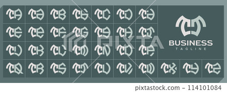 Geometric abstract shape letter T TT logo vector set 114101084