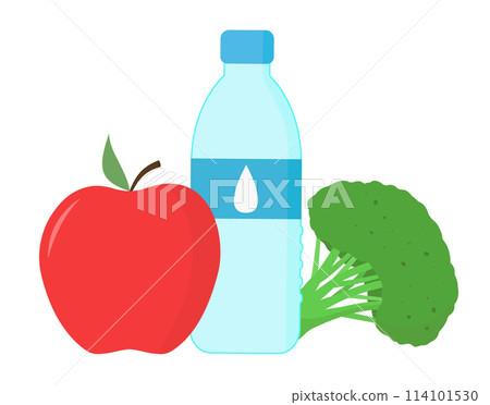 Healthy Food concept, isolated on transparent background, flat design vector illustration 114101530