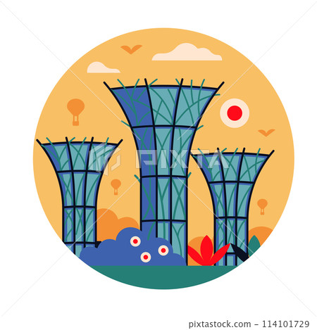 Singapore Gardens by the Bay Flat Circle Icon 114101729