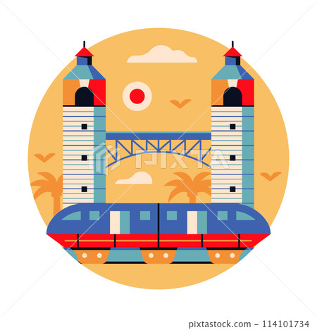 Singapore Park Island Monorail Circle Icon Singapore Park Island Monorail Circle Icon 114101734