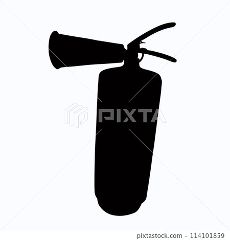 Vector isolated illustration of fire extinguisher silhouette. 114101859