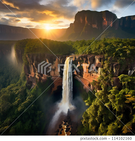 Tropical Paradise: Angel Falls - Where Nature's Beauty Reigns Supreme 114102160