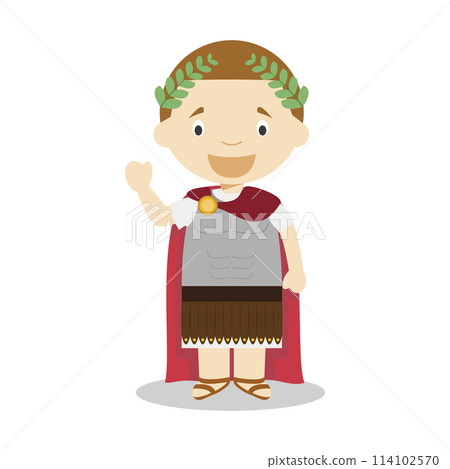 Julius Caesar cartoon character. Vector Illustration. Kids History Collection. 114102570