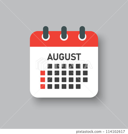 Vector template icon page calendar, month August 114102617