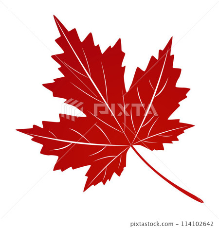 Autumn red maple leaf isolated on white... - Stock Illustration ...