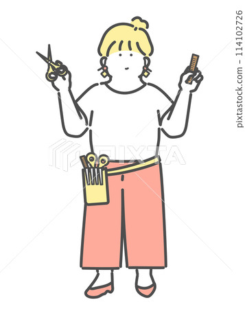 Female hairdresser illustration Female hairdresser illustration 114102726