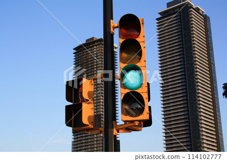 Traffic lights in Burnaby, British Columbia, Canada Traffic lights in Burnaby, British Columbia, Canada 114102777