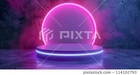 Double neon podium for various products Double neon podium for various products 114102793