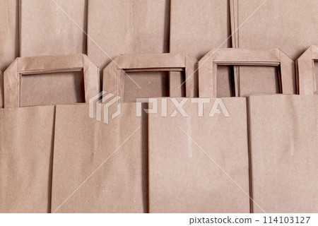 paper bags with handles for shopping. craft paper bag. paper bags with handles for shopping. craft paper bag. 114103127