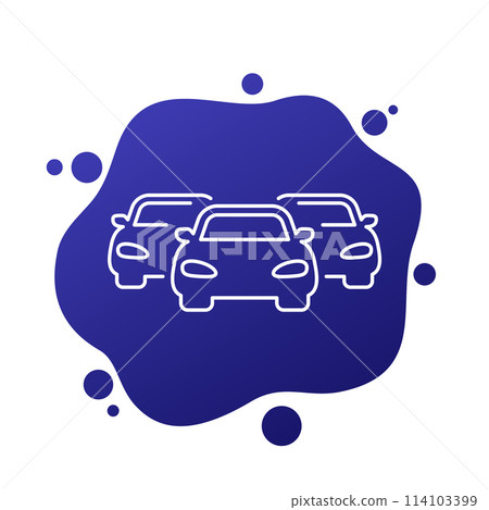 car fleet line icon, vector 114103399