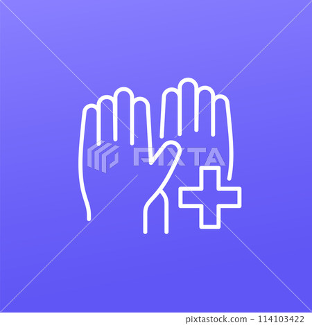 medical gloves line icon, vector medical gloves line icon, vector 114103422
