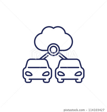 cloud technologies for cars line icon cloud technologies for cars line icon 114103427