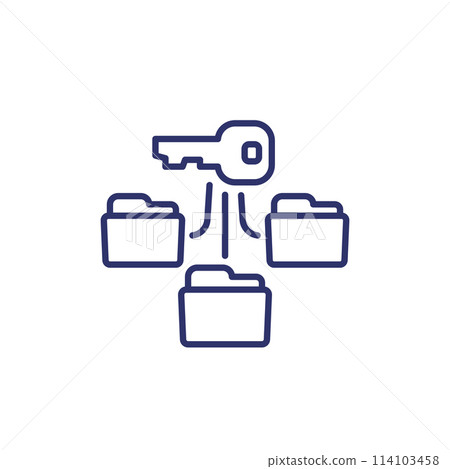 folders and a key line icon 114103458
