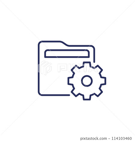 folder settings icon, line vector pictogram 114103460