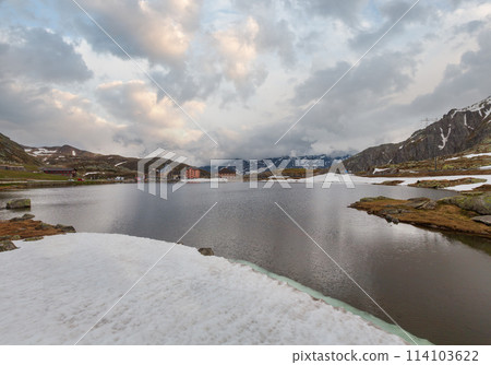 Spring Alps mountain lake 114103622