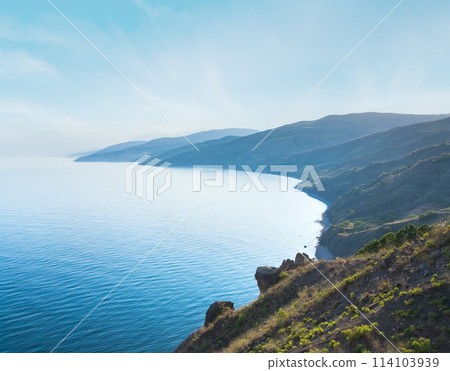 Evening summer coastline . Evening summer coastline . 114103939
