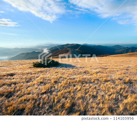 Morning autumn mountain landscape Morning autumn mountain landscape 114103956