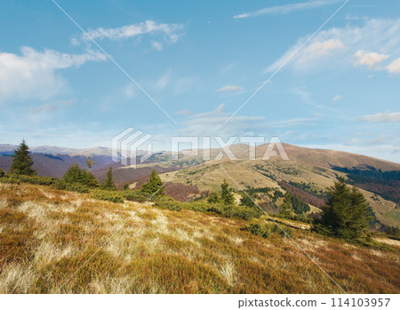 Morning autumn mountain landscape Morning autumn mountain landscape 114103957
