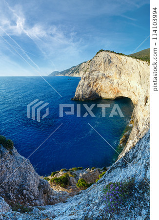 Summer Ionian Sea rocky coastline (Lefkada, Greece) Summer Ionian Sea rocky coastline (Lefkada, Greece) 114103994