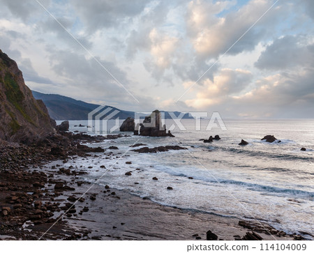 Biscay bay coast landscape, Spain. 114104009