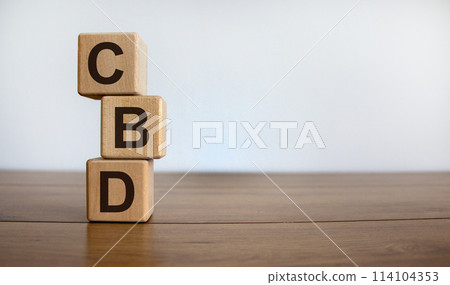 Wood blocks with acronym 'CBD' - 'customer business development' on wooden table. White background, copy space. Business concept. Wood blocks with acronym 'CBD' - 'customer business development' on wooden table. White background, copy space. Business concept. 114104353