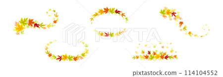 Autumn Leaf and Foliage Nature Curled Element Vector Set Autumn Leaf and Foliage Nature Curled Element Vector Set 114104552