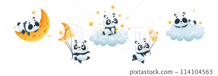 Cute Baby Panda Character Engaged in Different Activity Vector Set Cute Baby Panda Character Engaged in Different Activity Vector Set 114104563
