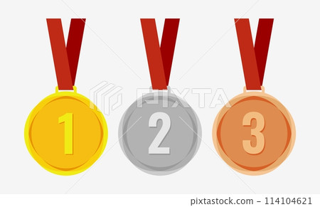 Winner Gold, Silver, Bronze. 1st 2nd 3rd medal first place second third Placement Achievement award winner badge guarantee winning prize ribbon symbol sign icon logo template Winner Gold, Silver, Bronze. 1st 2nd 3rd medal first place second third Placement Achievement award winner badge guarantee winning prize ribbon symbol sign icon logo template 114104621