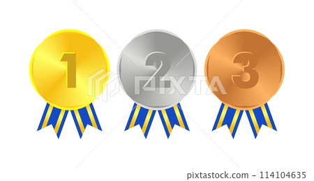 Winner Gold, Silver, Bronze. 1st 2nd 3rd medal first place second third Placement Achievement award winner badge guarantee winning prize ribbon symbol sign icon logo template Winner Gold, Silver, Bronze. 1st 2nd 3rd medal first place second third Placement Achievement award winner badge guarantee winning prize ribbon symbol sign icon logo template 114104635