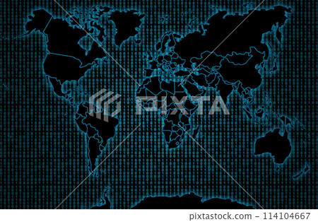 Binary world map Binary world map 114104667