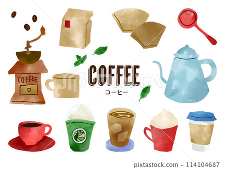 Illustrations that can be used in coffee shops and cafes 114104687
