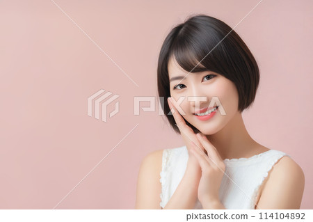 Beauty image of a young woman (AI generated image) 114104892