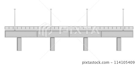 gray metal bridge with support column isolated on white background vector flat illustration gray metal bridge with support column isolated on white background vector flat illustration 114105409