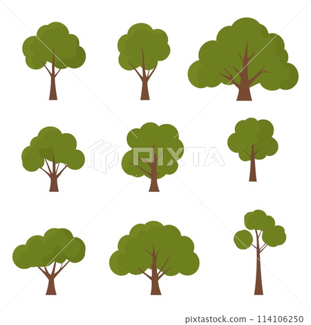 Variety of Stylized Trees in Different Shapes and Sizes 114106250