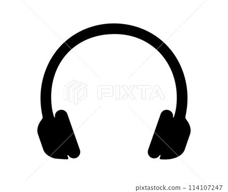 Wireless headphones icon. Music, podcast or radio listening equipment. Online communication device. Singer, DJ or gamer gadget isolated on white background. Vector graphic illustration Wireless headphones icon. Music, podcast or radio listening equipment. Online communication device. Singer, DJ or gamer gadget isolated on white background. Vector graphic illustration 114107247