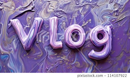 Violet Marble Vlog concept creative art poster. 114107922