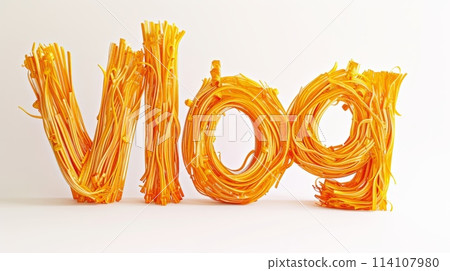 The word Vlog created in Spaghetti Typography. 114107980