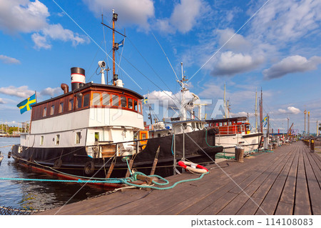 Dockside in Stockholm City, Sweden 114108083