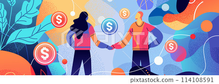 businesspeople shaking hands business deal agreement financial banking wealth fintech business investment money global payment businesspeople shaking hands business deal agreement financial banking wealth fintech business investment money global payment 114108591