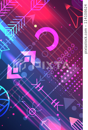 geometric shapes set different figures and arrows collection financial technology fintech concept vertical 114108624