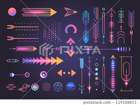 geometric shapes set different figures and arrows collection financial technology fintech concept horizontal geometric shapes set different figures and arrows collection financial technology fintech concept horizontal 114108651