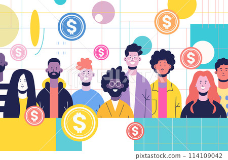businesspeople group with dollar coins financial banking wealth fintech business investment money global payment concept businesspeople group with dollar coins financial banking wealth fintech business investment money global payment concept 114109042