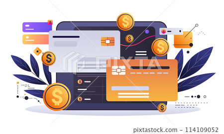 online banking smart wallet payment application fintech business investment concept horizontal 114109052