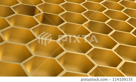 The hexagon or beehive pattern for Background concept 3d rendering. The hexagon or beehive pattern for Background concept 3d rendering. 114109135