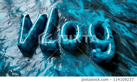 Blue Marble Vlog concept creative art poster. 114109237